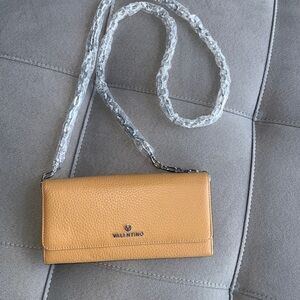 Valentino by Mario Valentino Tan Crossbody Wallet on a Chain, NWOT